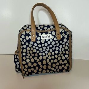 Fit + Fresh Navy and Tan Insulated Lunch Bag